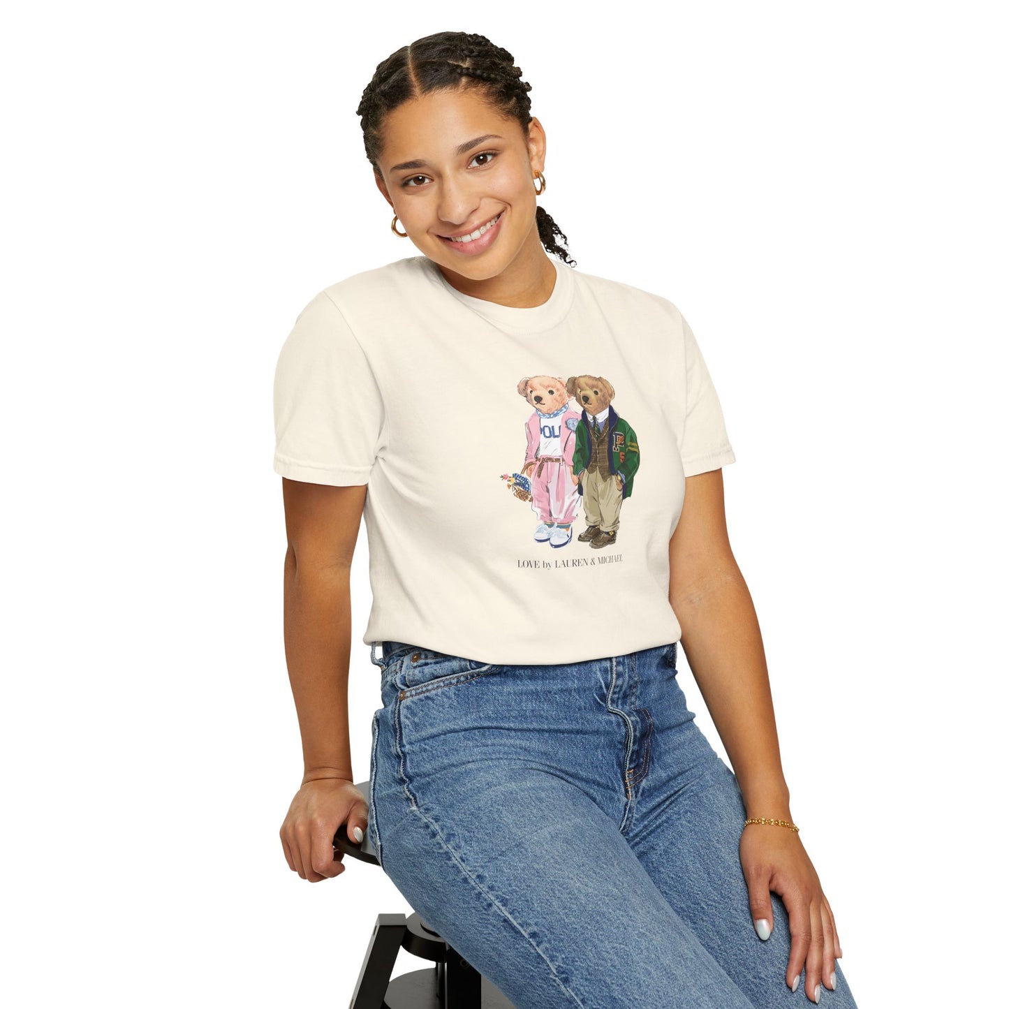 Personalized Couples T-Shirt — Custom Teddy Bear Graphic Tee | Gift for Him & Her