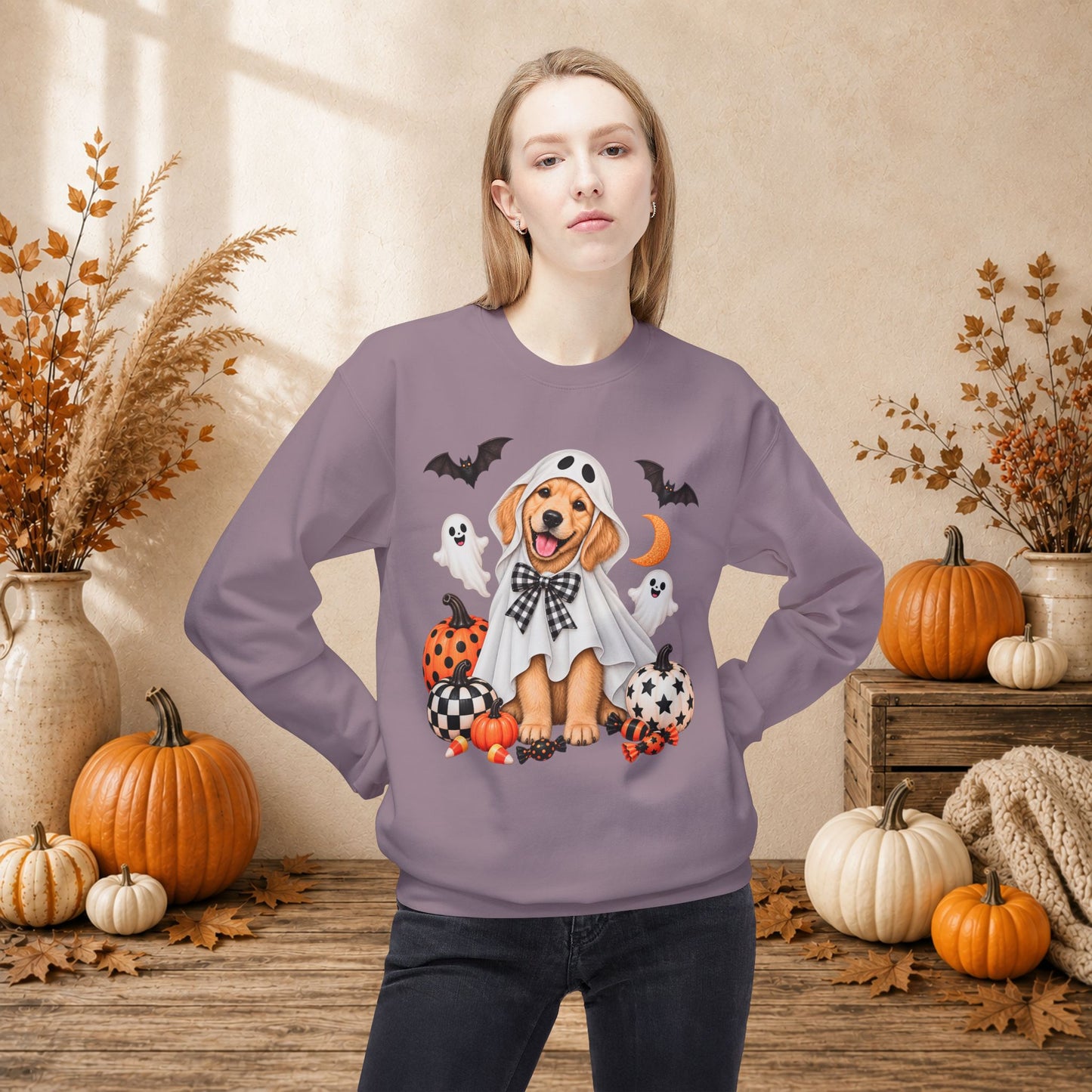 Golden Retriever Ghost Costume Sweatshirt