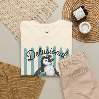 Delusional But Hopeful Retro Penguin Graphic Tee