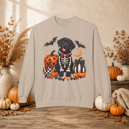 Black Lab Skeleton Halloween Sweatshirt