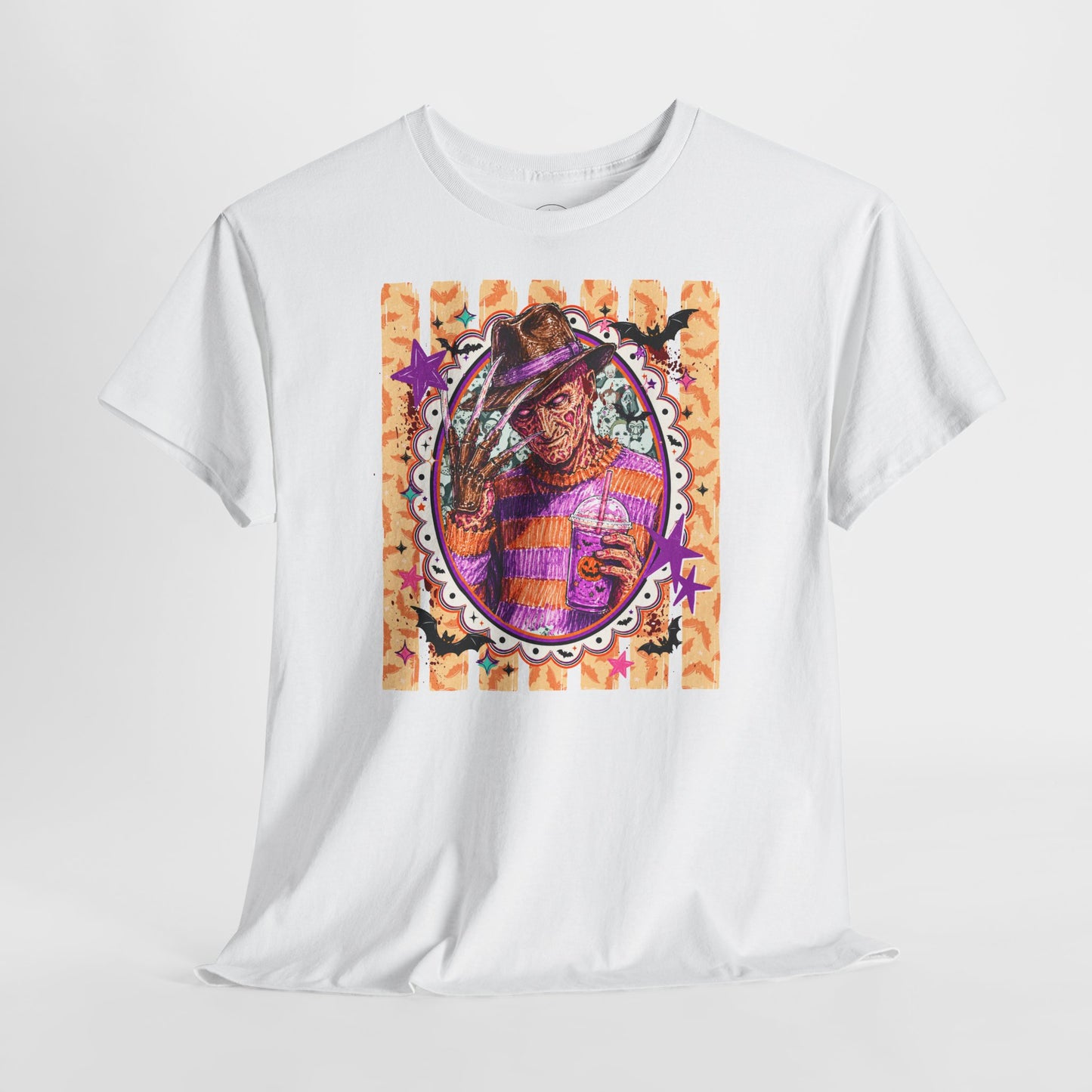 Freddy Krueger Portrait Tee — Colorful Spooky Horror Shirt