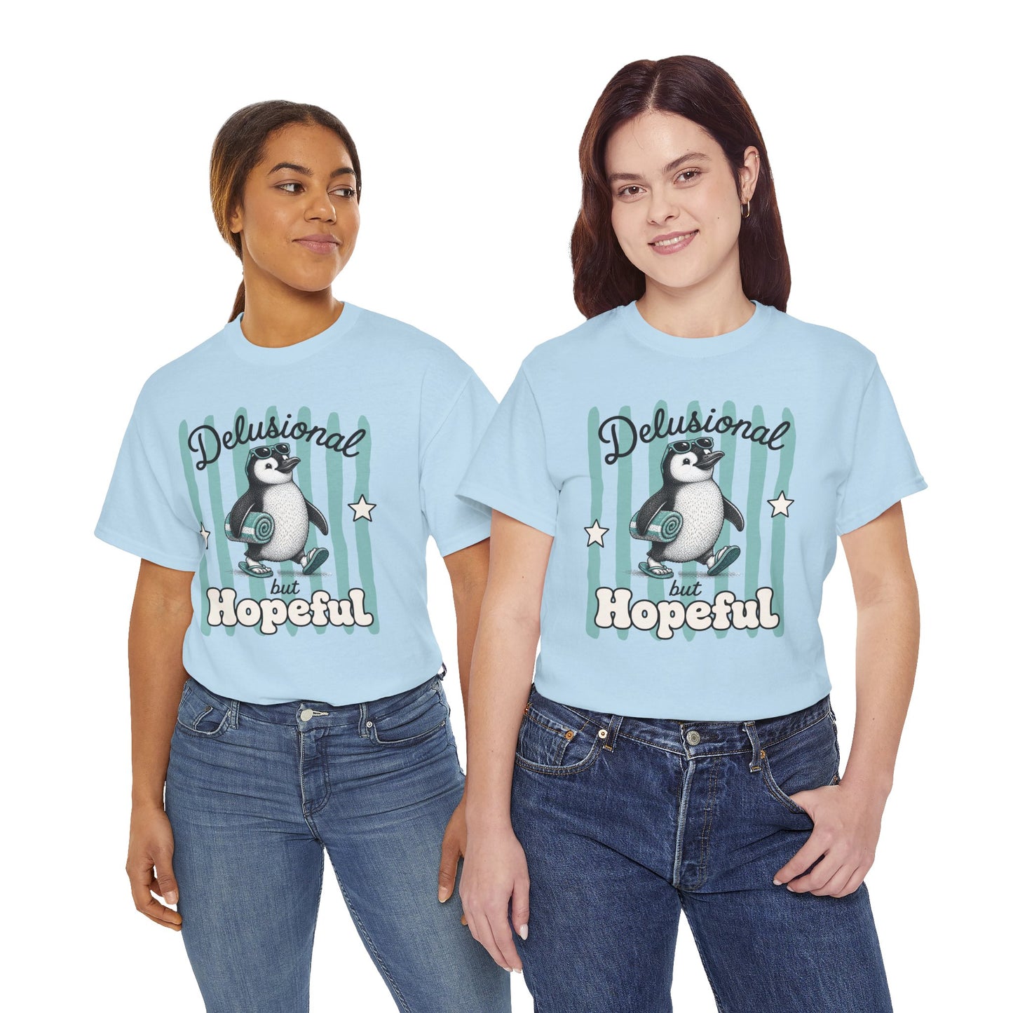 Delusional But Hopeful Retro Penguin Graphic Tee