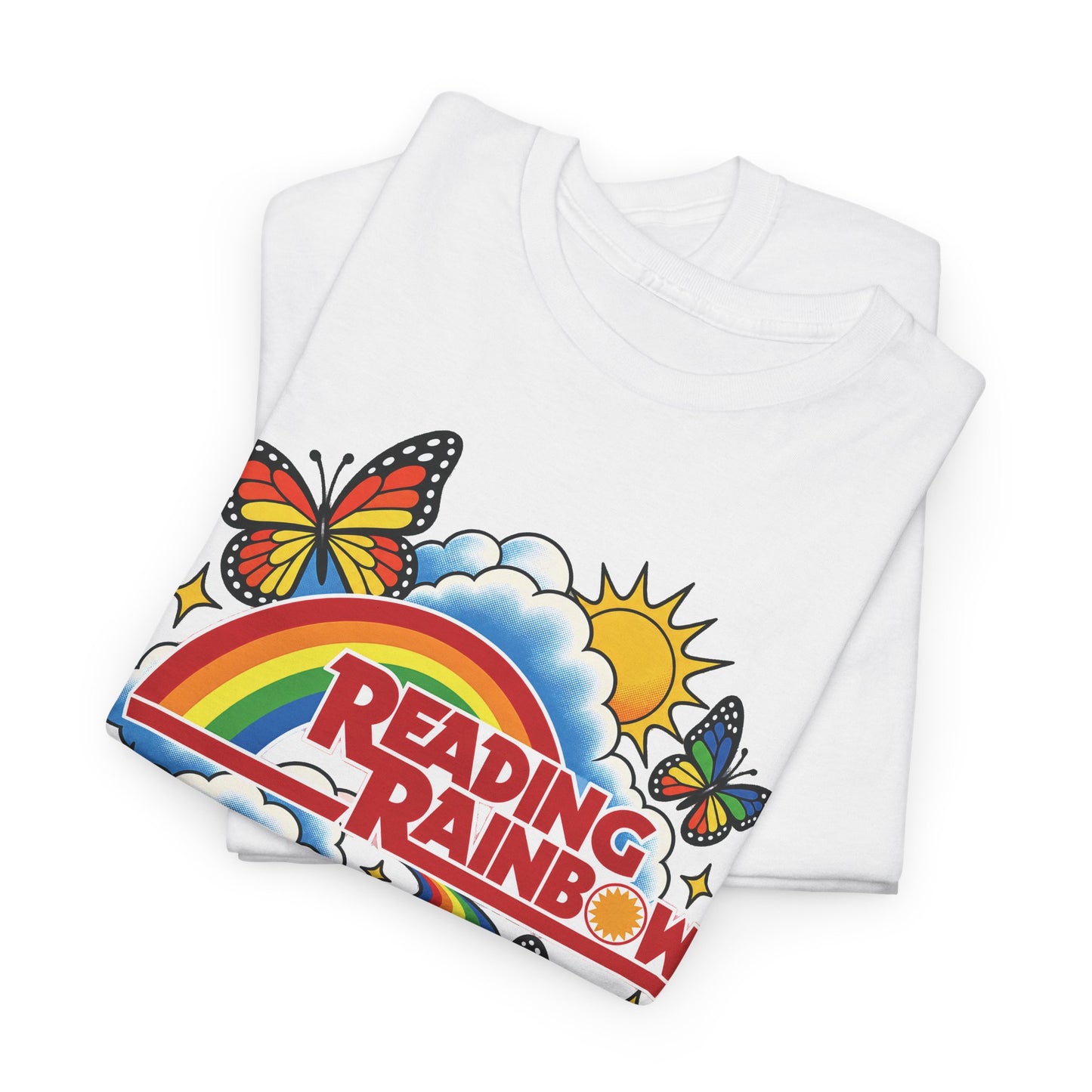 Rainbow & Butterflies Retro Book Graphic Tee