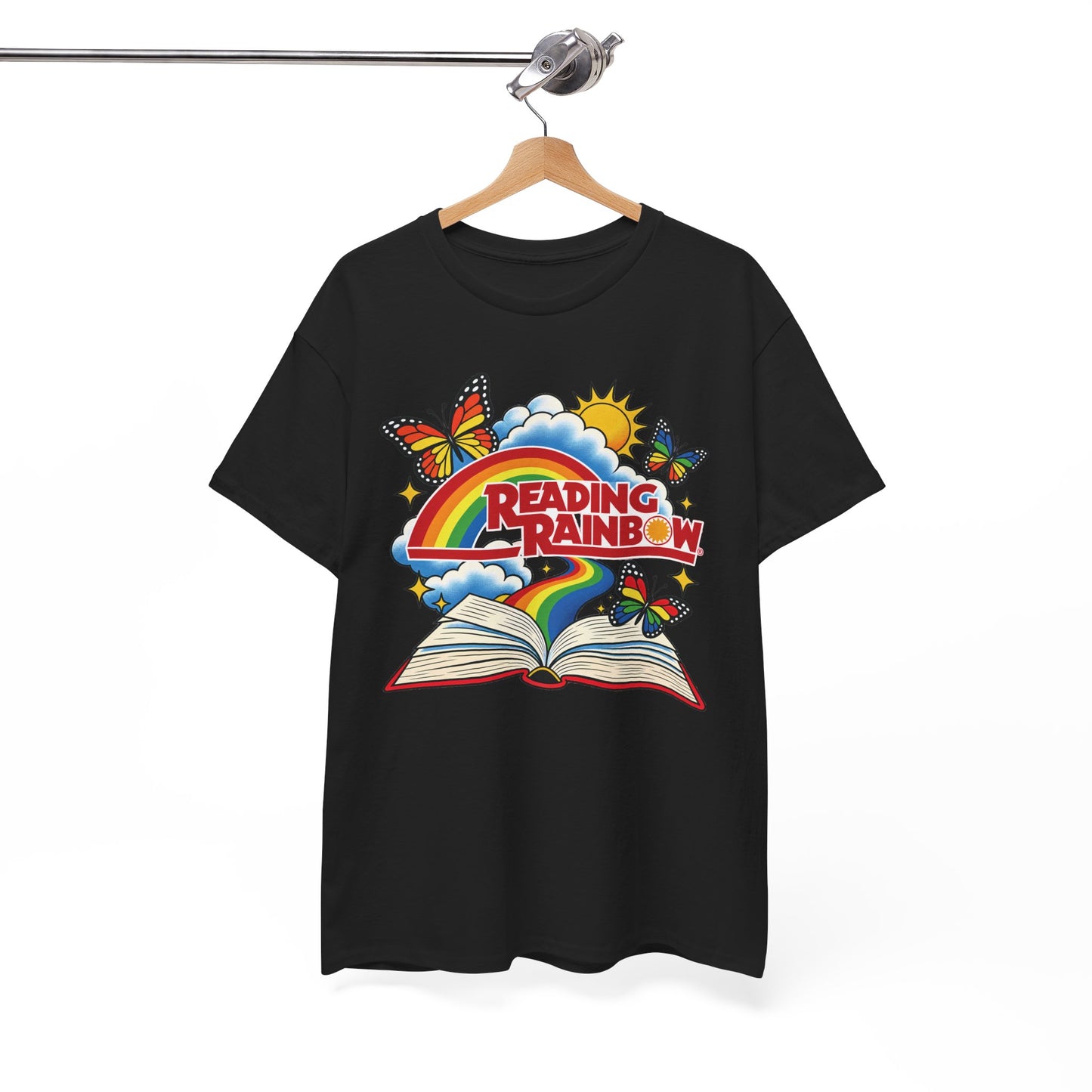 Rainbow & Butterflies Retro Book Graphic Tee
