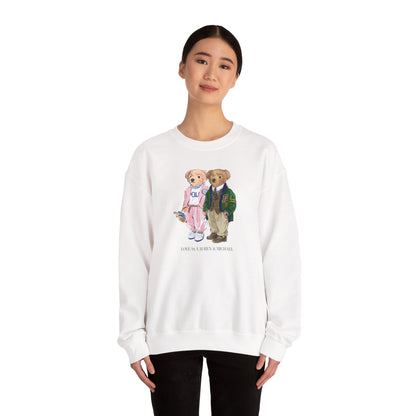 Personalized Couples Crewneck Sweatshirt — Custom Bear Illustration | Gift for Him & Her