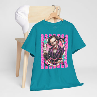 Saw Portrait Tee — Colorful Spooky Horror Shirt