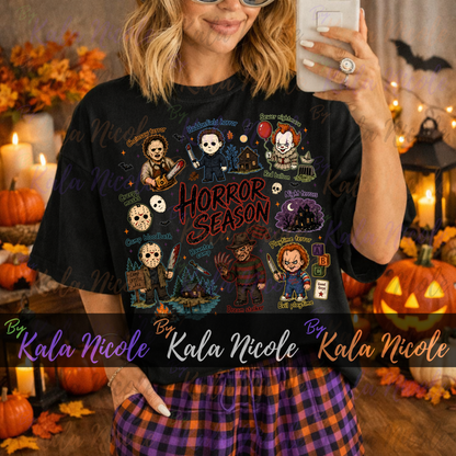 Horror Season Doodle PNG Bundle | Trendy Halloween PNG | Horror Movie Clipart (Digital Download)