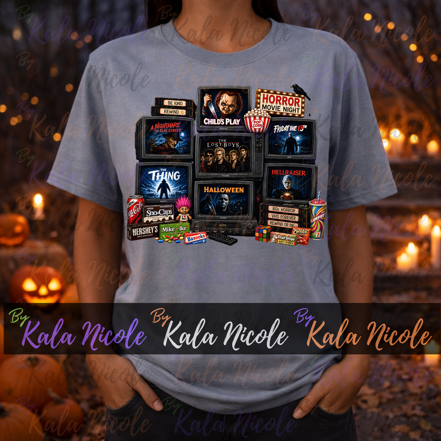 Horror Movie Night 80s PNG | Trendy Halloween PNG | Horror Movie Clipart (Digital Download)