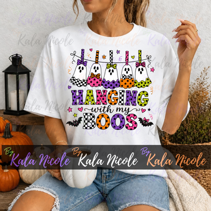Hanging With My Boos PNG Bundle | Trendy Halloween PNG | Fall PNG | Cute Ghost Clipart (Digital Download)