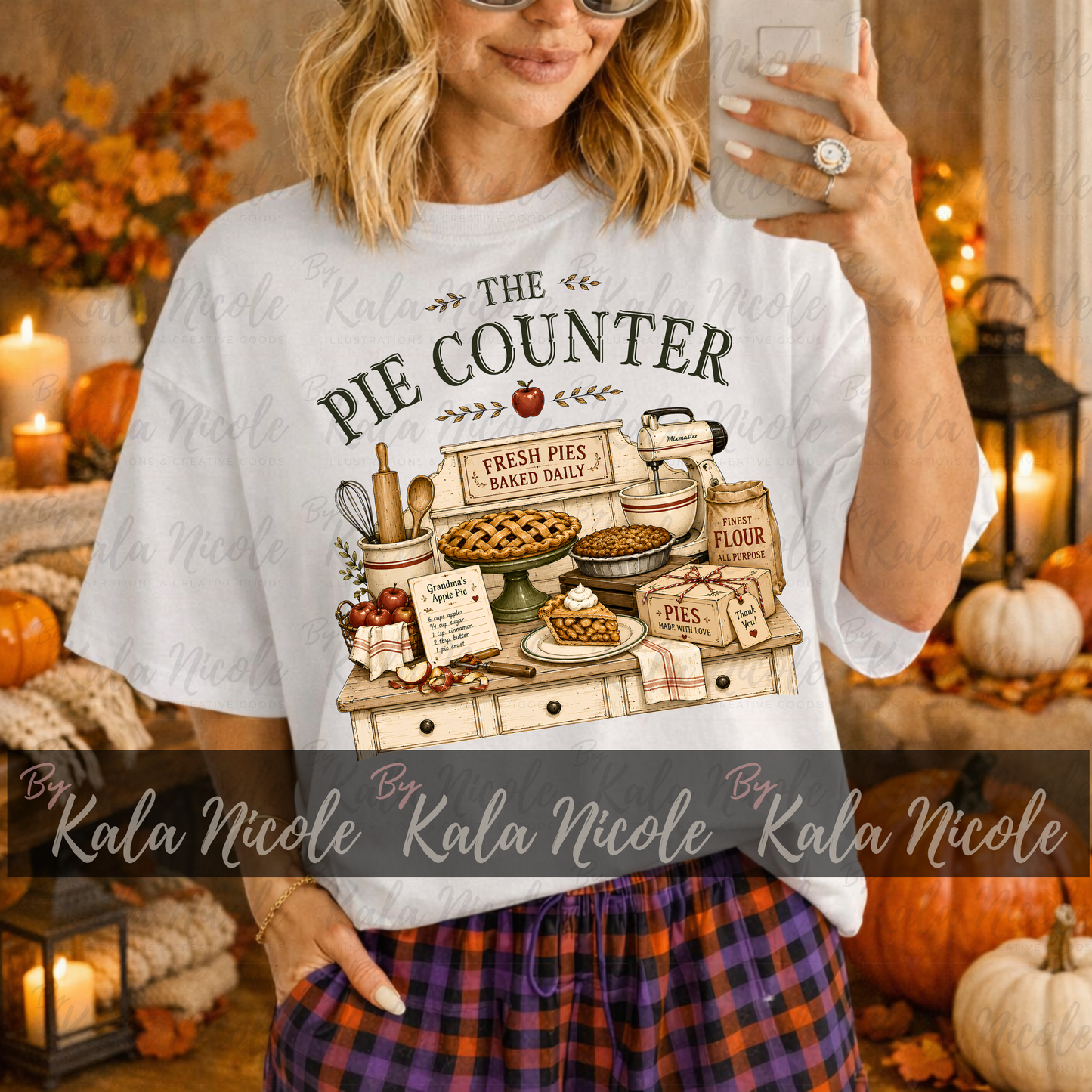The Pie Counter PNG | Baker PNG | Vintage Country Fall Clipart (Digital Download)