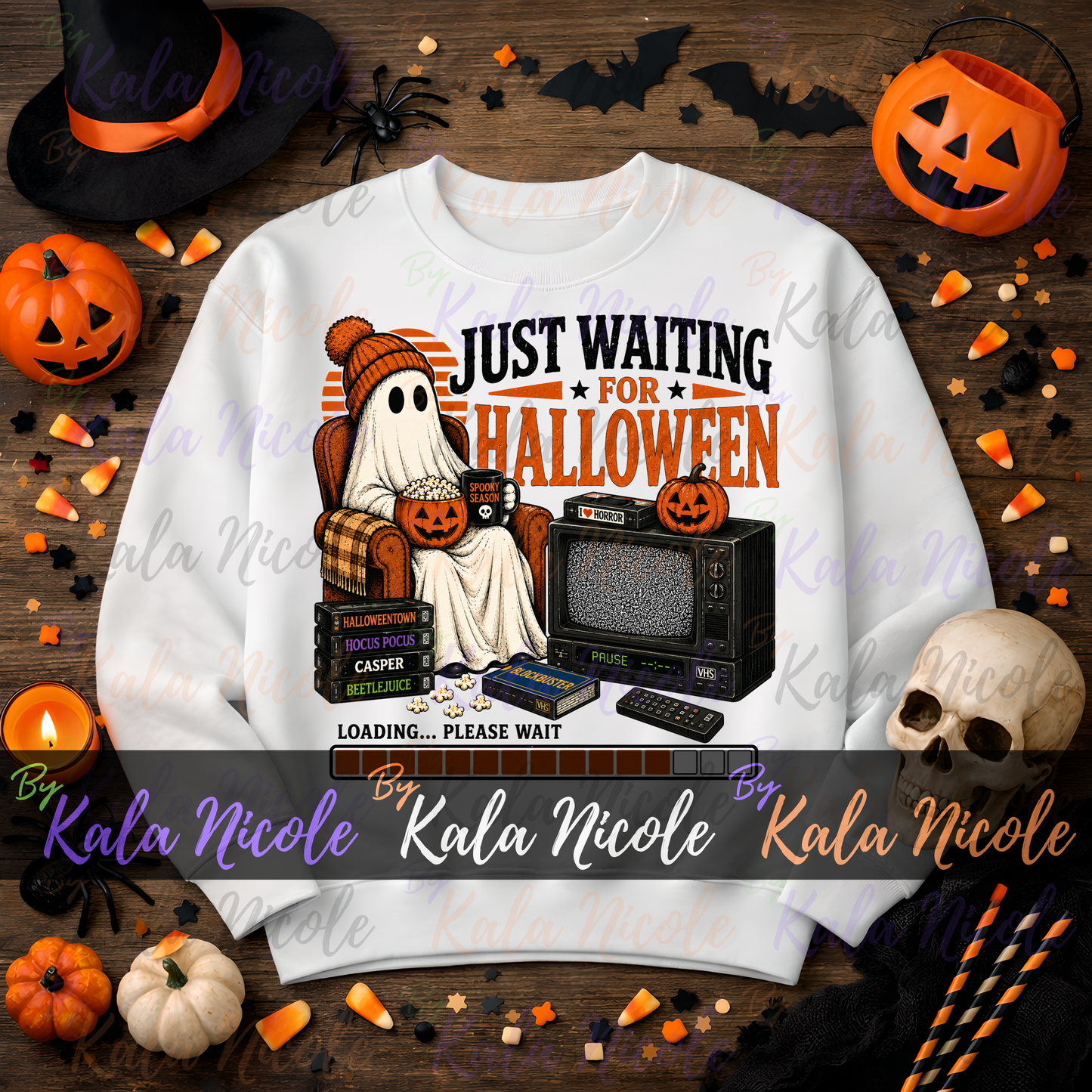 Just Waiting for Halloween Ghost PNG