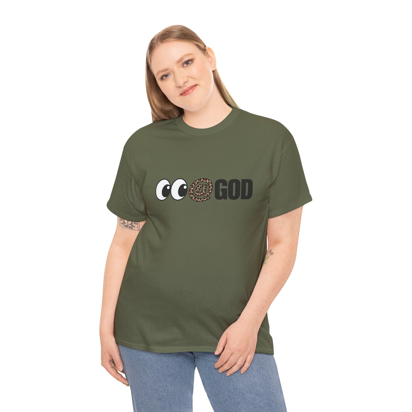Look At God Leopard Print Graphic Tee
