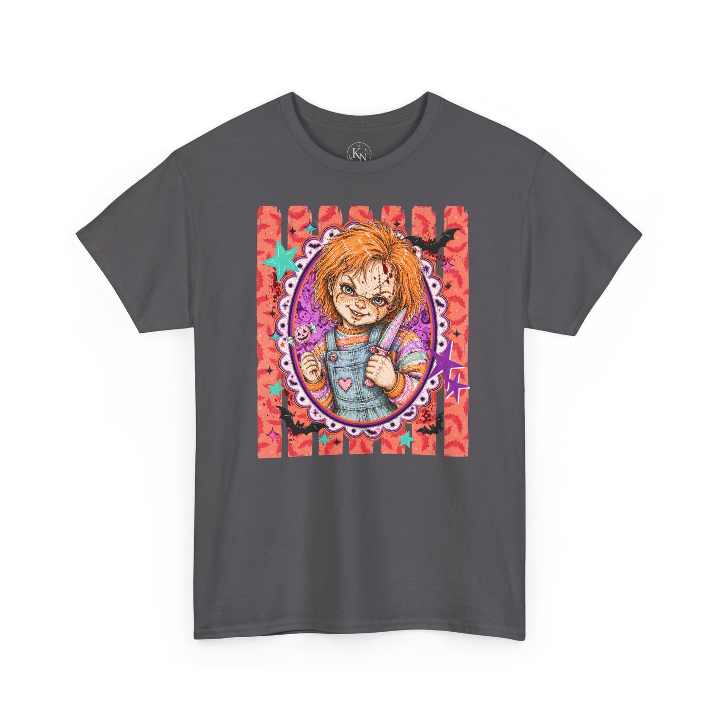 Chucky Portrait Tee — Colorful Spooky Horror Shirt