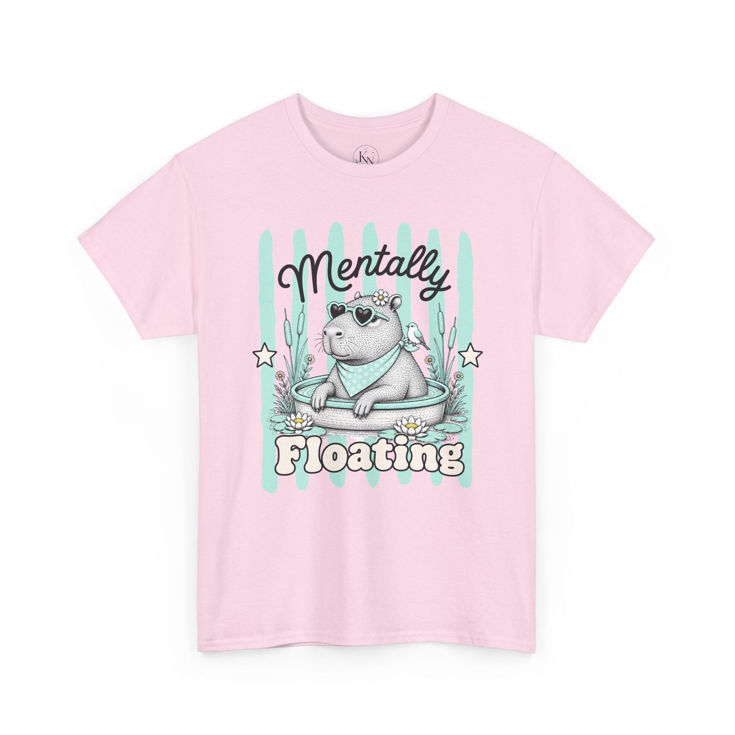 Mentally Floating Retro Capybara Graphic Tee