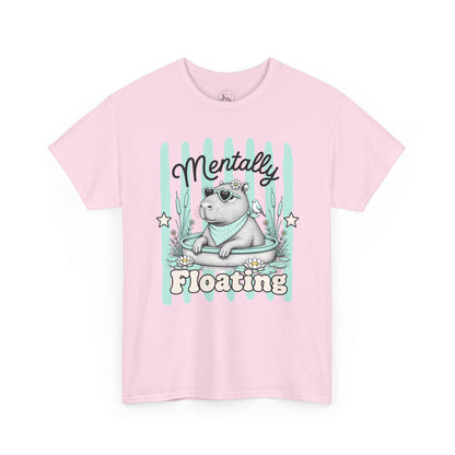Mentally Floating Retro Capybara Graphic Tee