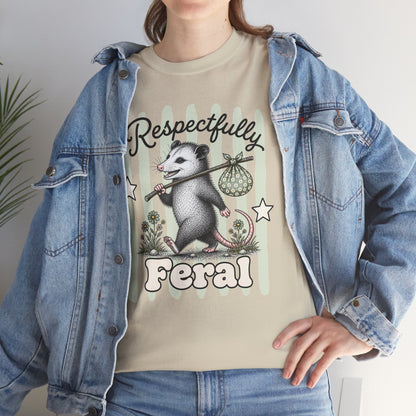 Respectfully Feral Retro Possum Graphic Tee