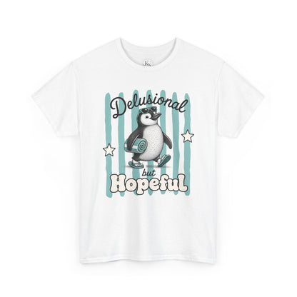 Delusional But Hopeful Retro Penguin Graphic Tee