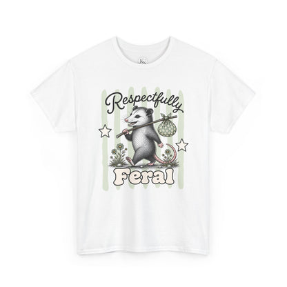 Respectfully Feral Retro Possum Graphic Tee