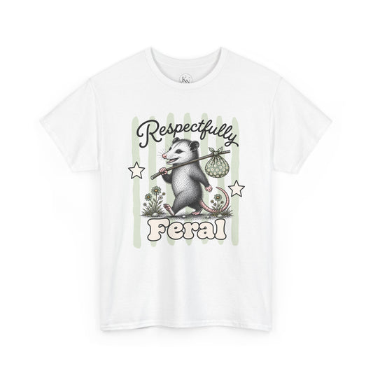 Respectfully Feral Retro Possum Graphic Tee