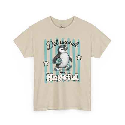 Delusional But Hopeful Retro Penguin Graphic Tee