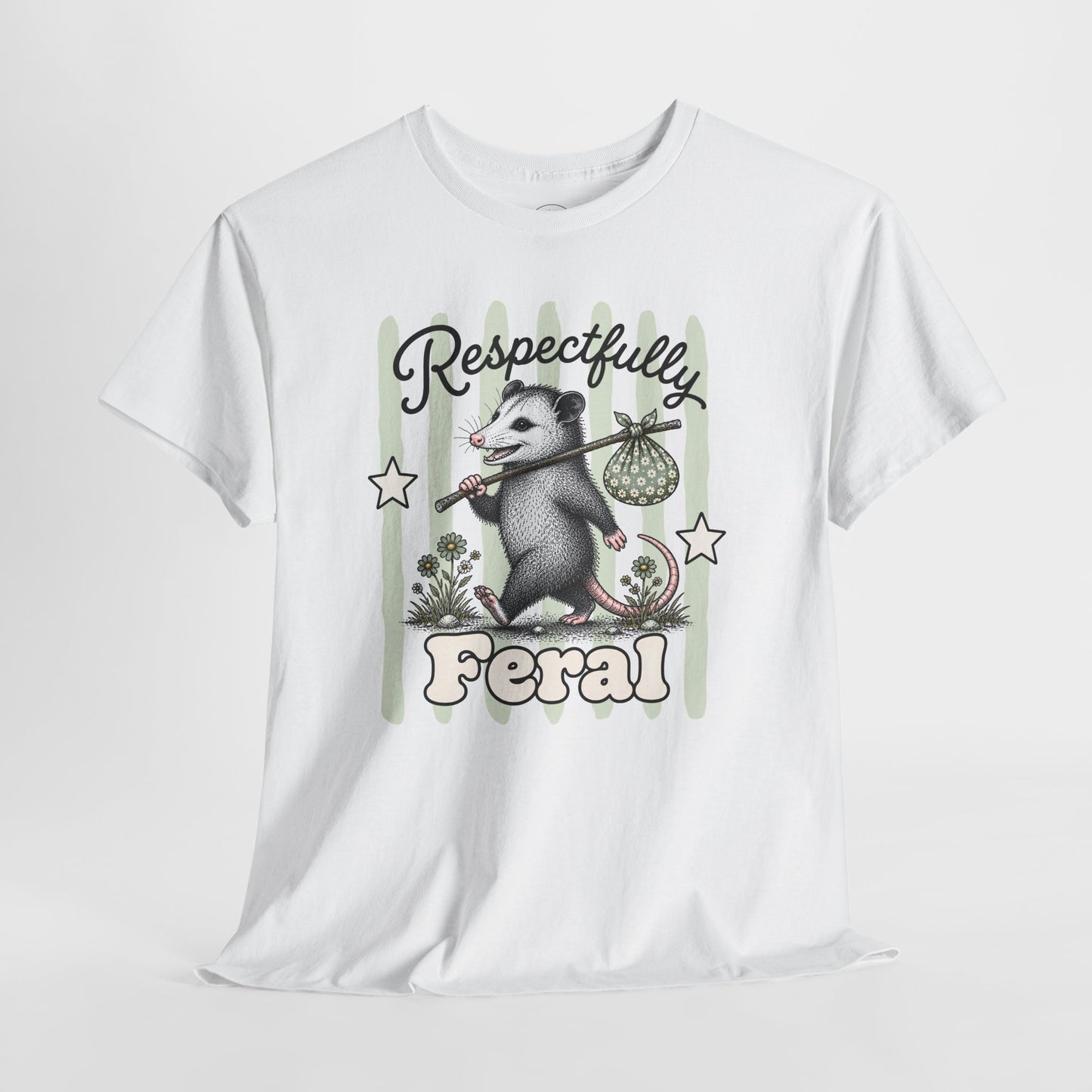 Respectfully Feral Retro Possum Graphic Tee