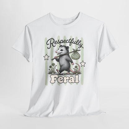 Respectfully Feral Retro Possum Graphic Tee
