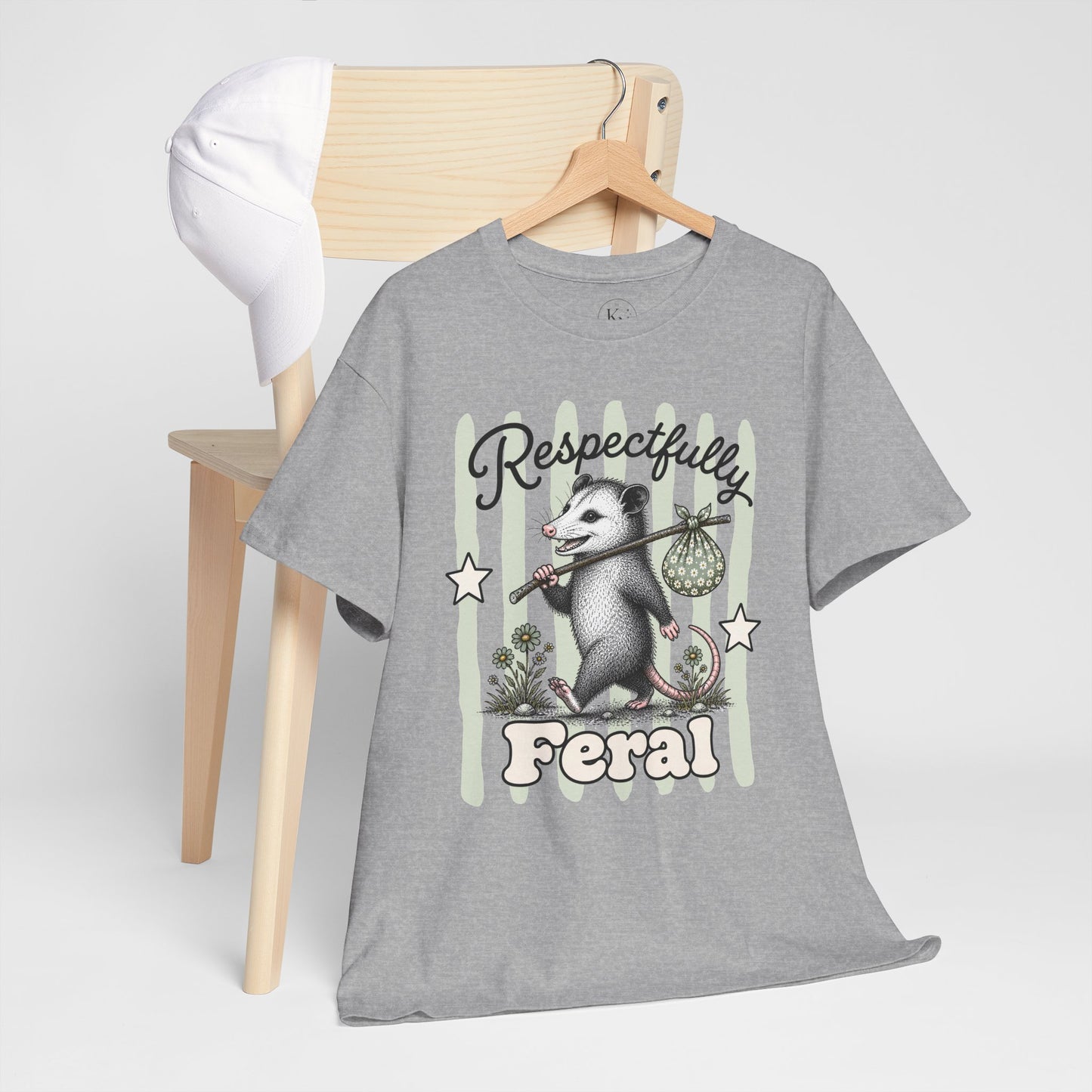 Respectfully Feral Retro Possum Graphic Tee
