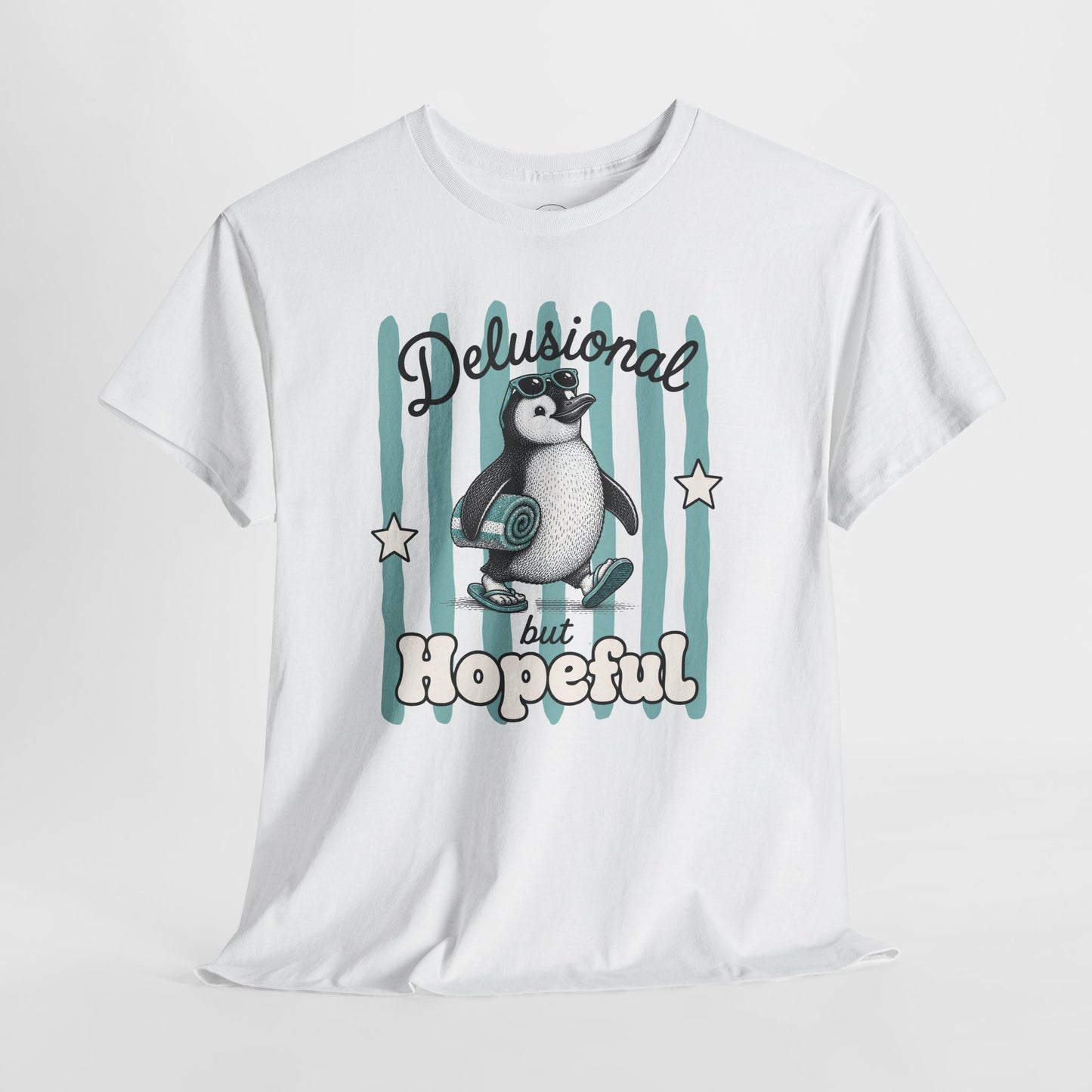 Delusional But Hopeful Retro Penguin Graphic Tee