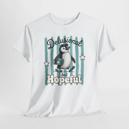 Delusional But Hopeful Retro Penguin Graphic Tee