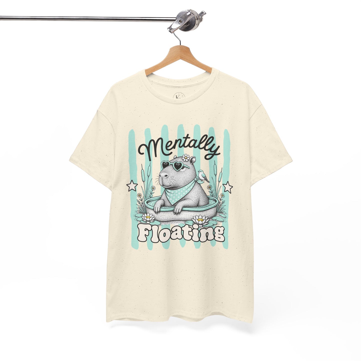 Mentally Floating Retro Capybara Graphic Tee