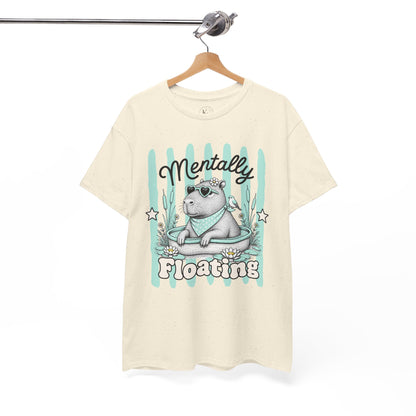 Mentally Floating Retro Capybara Graphic Tee