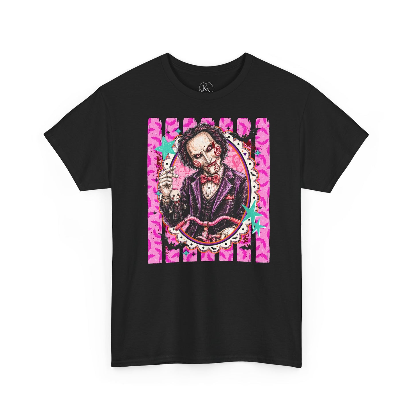 Saw Portrait Tee — Colorful Spooky Horror Shirt