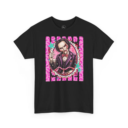 Saw Portrait Tee — Colorful Spooky Horror Shirt