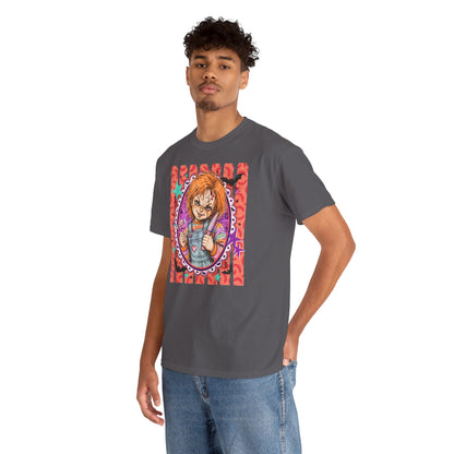 Chucky Portrait Tee — Colorful Spooky Horror Shirt