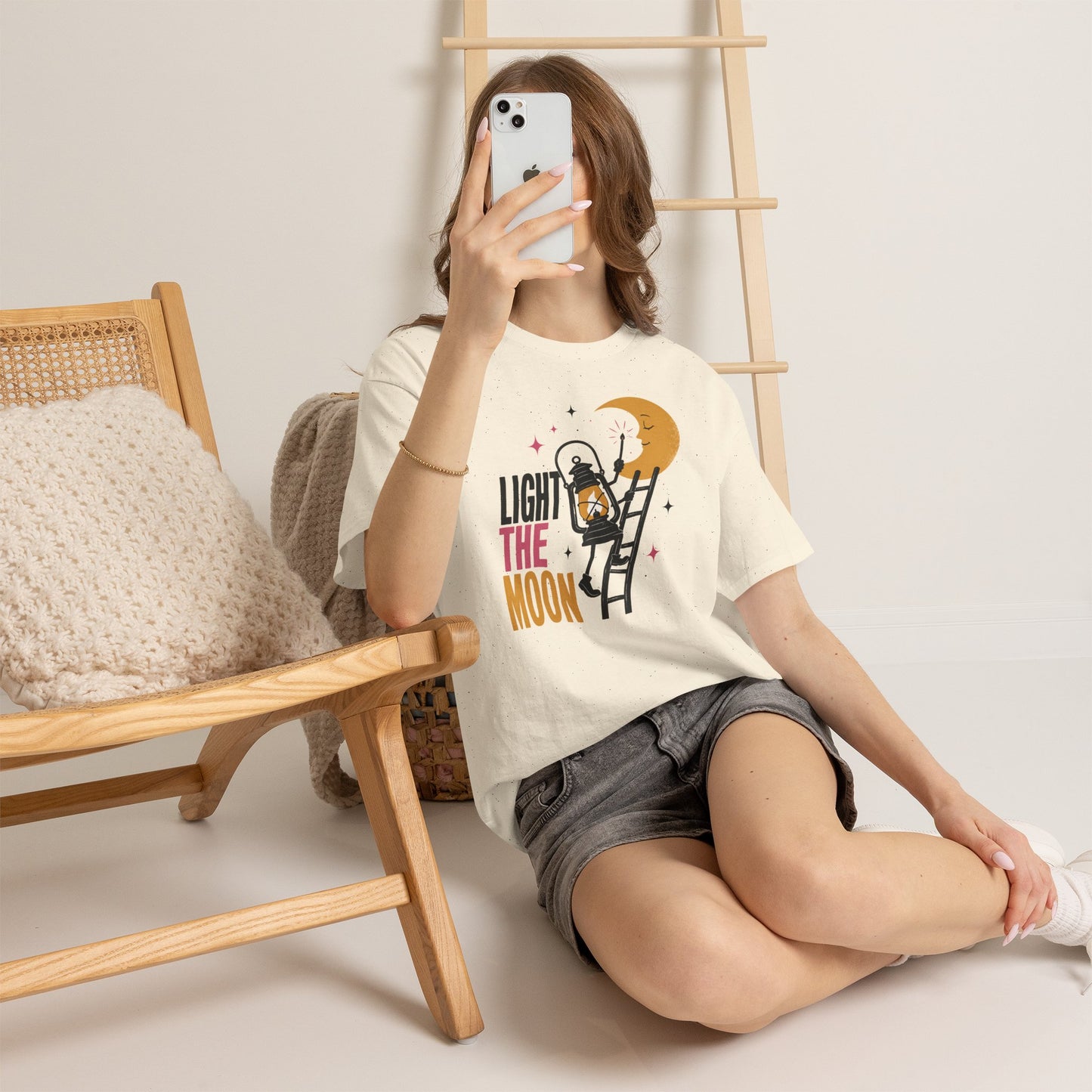 Light the Moon Pop Art Tee — Lantern Lighting the Moon Graphic Tee