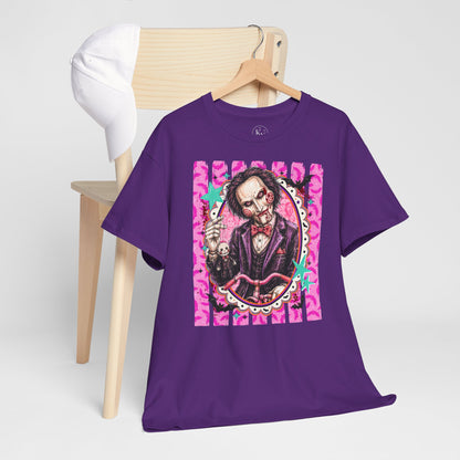Saw Portrait Tee — Colorful Spooky Horror Shirt