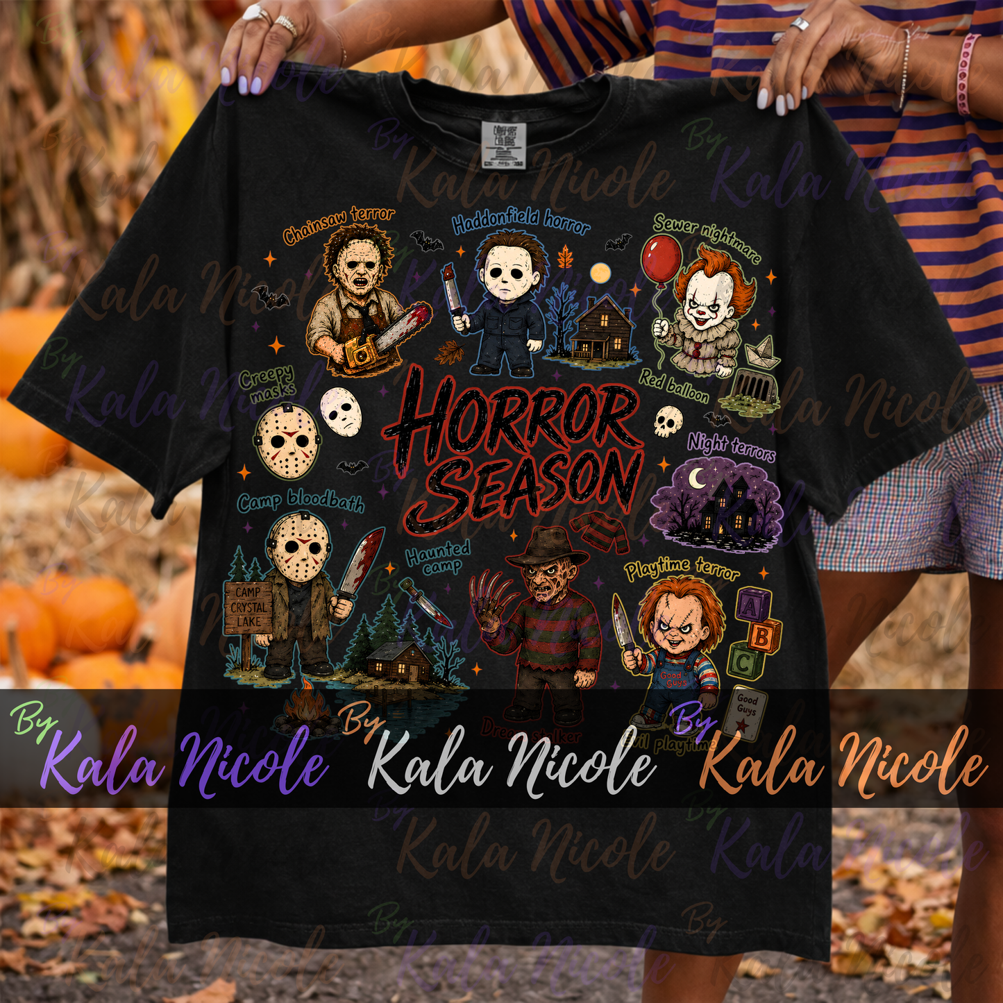 Horror Season Doodle PNG Bundle | Trendy Halloween PNG | Horror Movie Clipart (Digital Download)