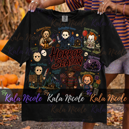 Horror Season Doodle PNG Bundle | Trendy Halloween PNG | Horror Movie Clipart (Digital Download)