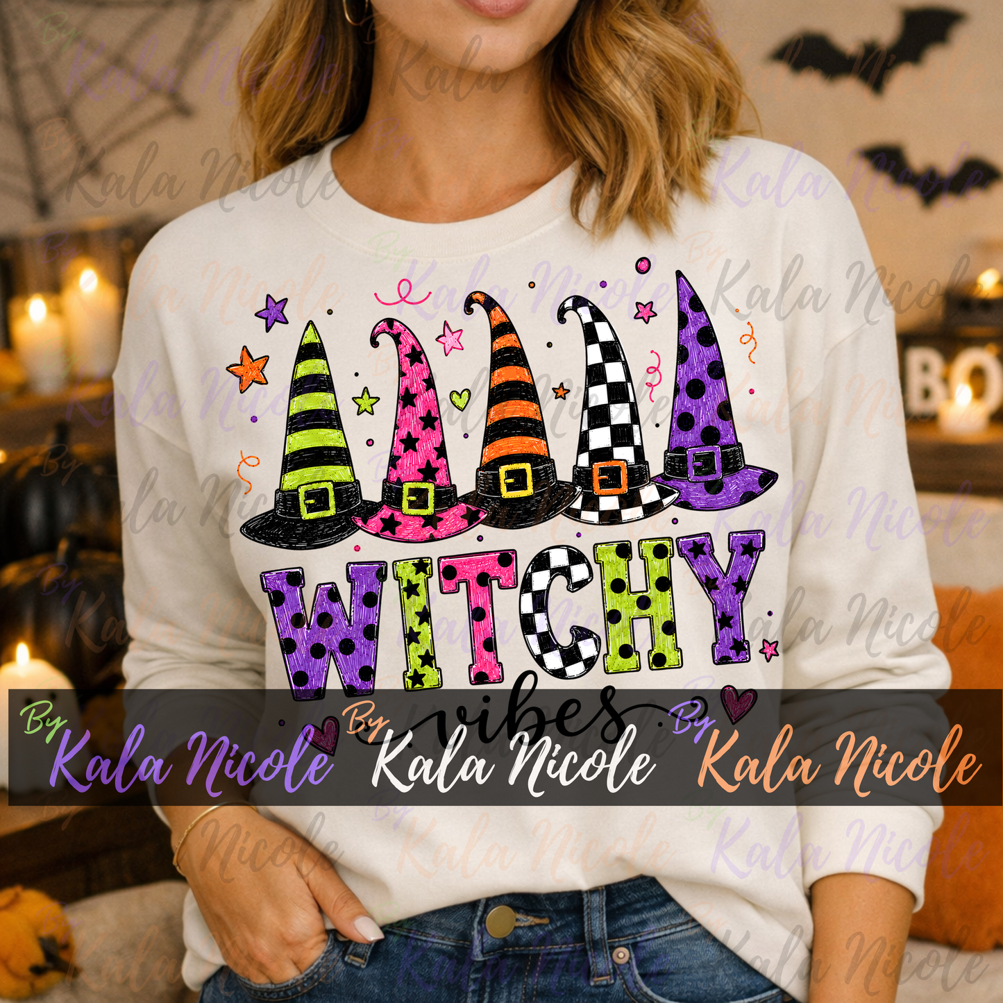 Witchy Vibes PNG Bundle | Trendy Halloween PNG | Fall PNG | Cute Witch Clipart (Digital Download)