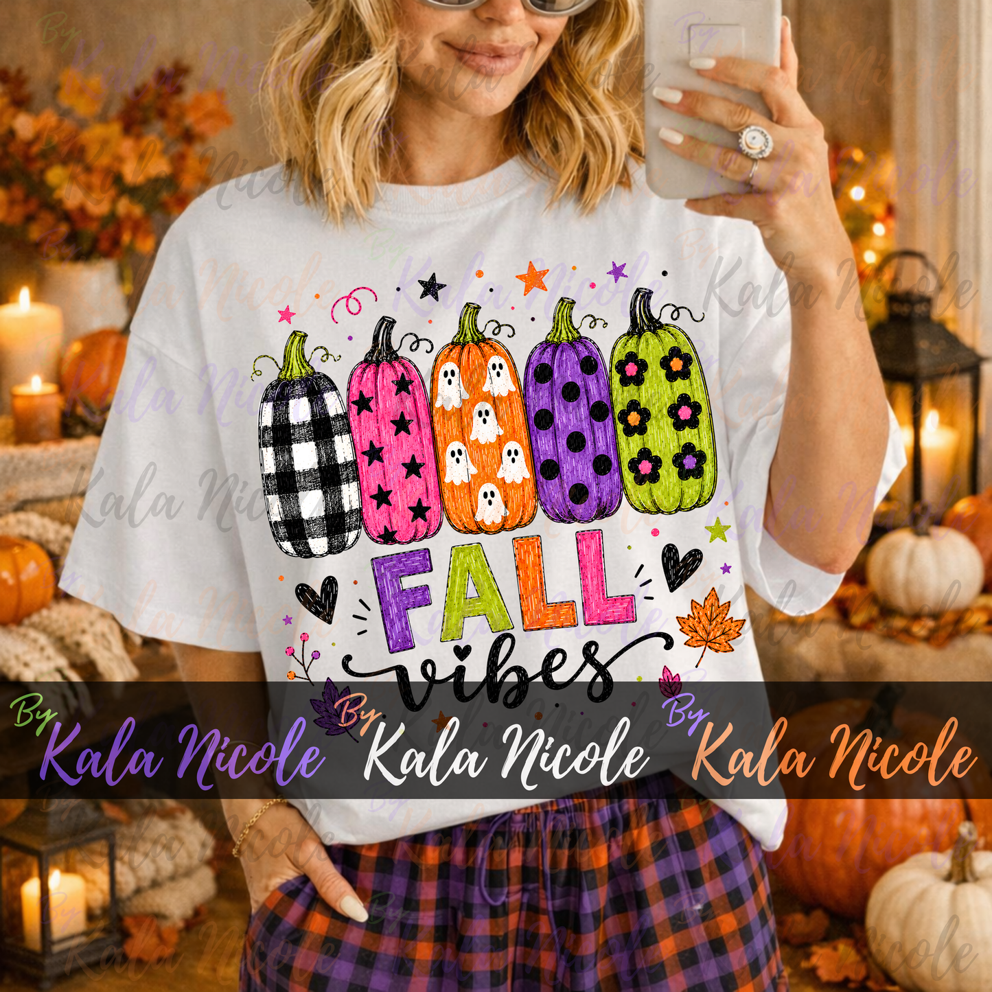 Fall Vibes PNG Bundle | Trendy Fall PNG | Cute Pumpkin Clipart (Digital Download)