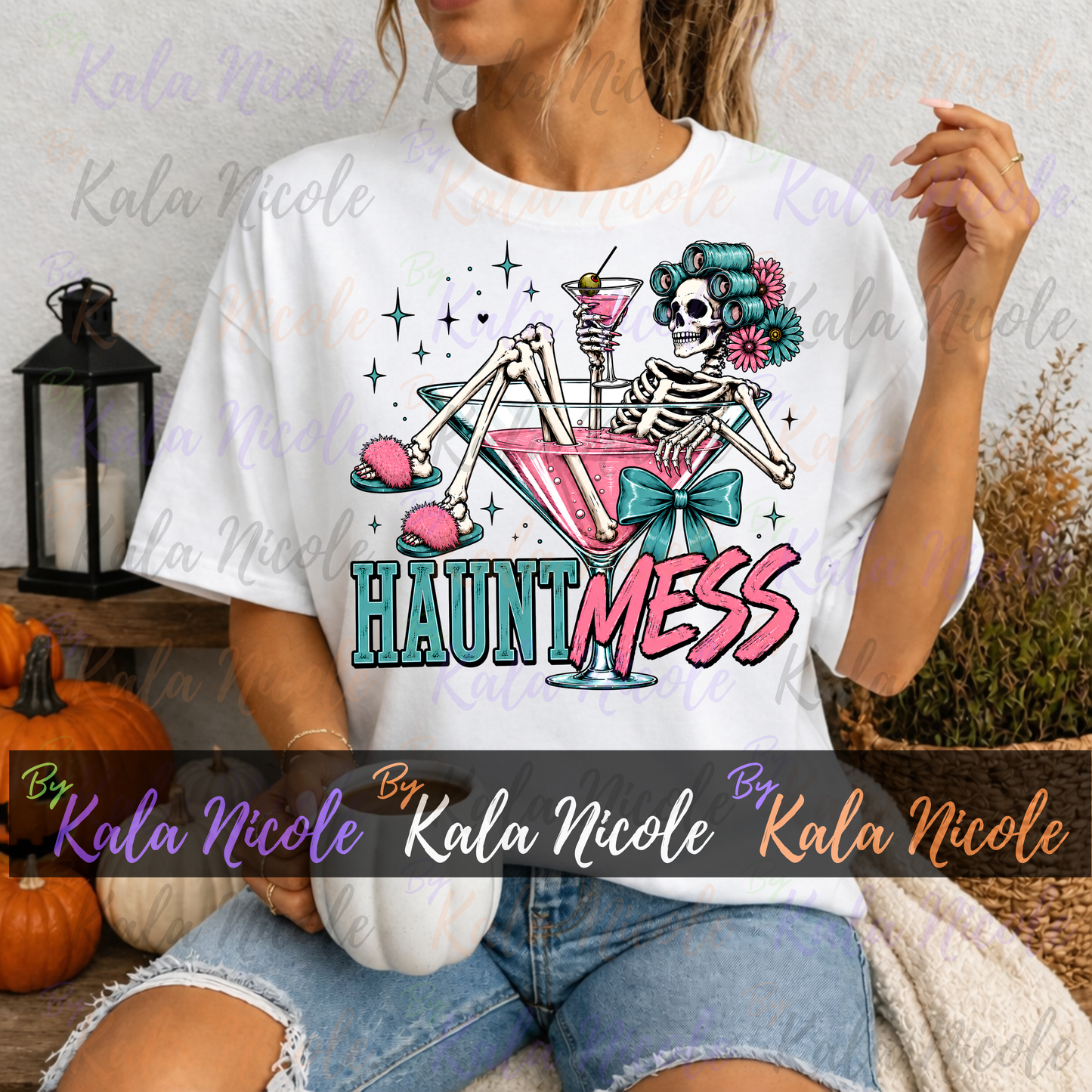 Haunt Mess PNG Bundle | Trendy Halloween PNG | Fall PNG | Cute Skeleton Clipart (Digital Download)