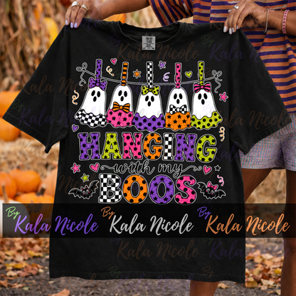Hanging With My Boos PNG Bundle | Trendy Halloween PNG | Fall PNG | Cute Ghost Clipart (Digital Download)