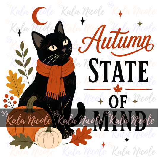 Black Cat PNG | Autumn State of Mind PNG
