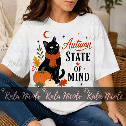 Black Cat PNG | Autumn State of Mind PNG