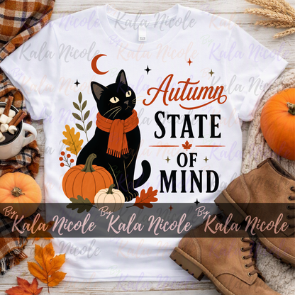 Black Cat PNG | Autumn State of Mind PNG