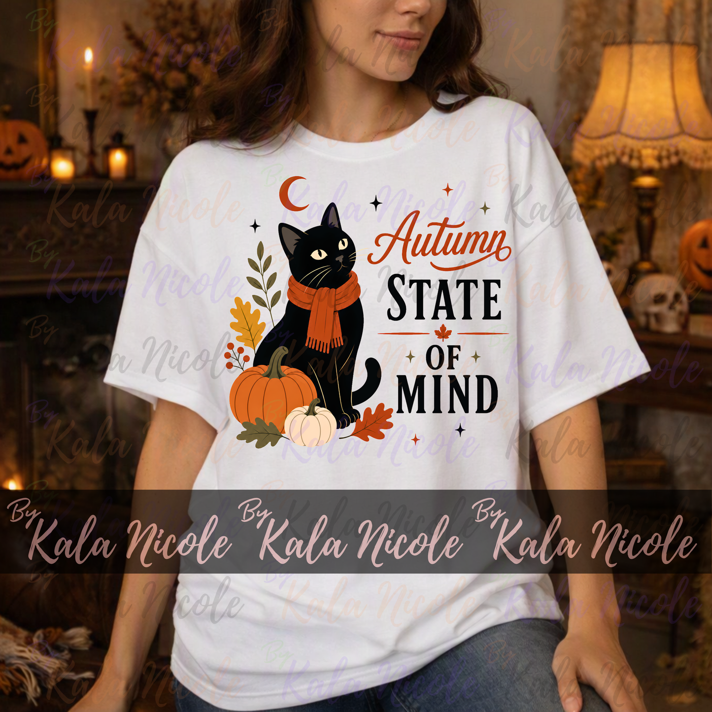 Black Cat PNG | Autumn State of Mind PNG