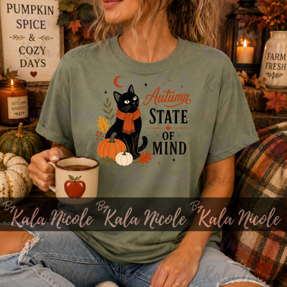Black Cat PNG | Autumn State of Mind PNG