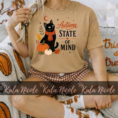 Black Cat PNG | Autumn State of Mind PNG