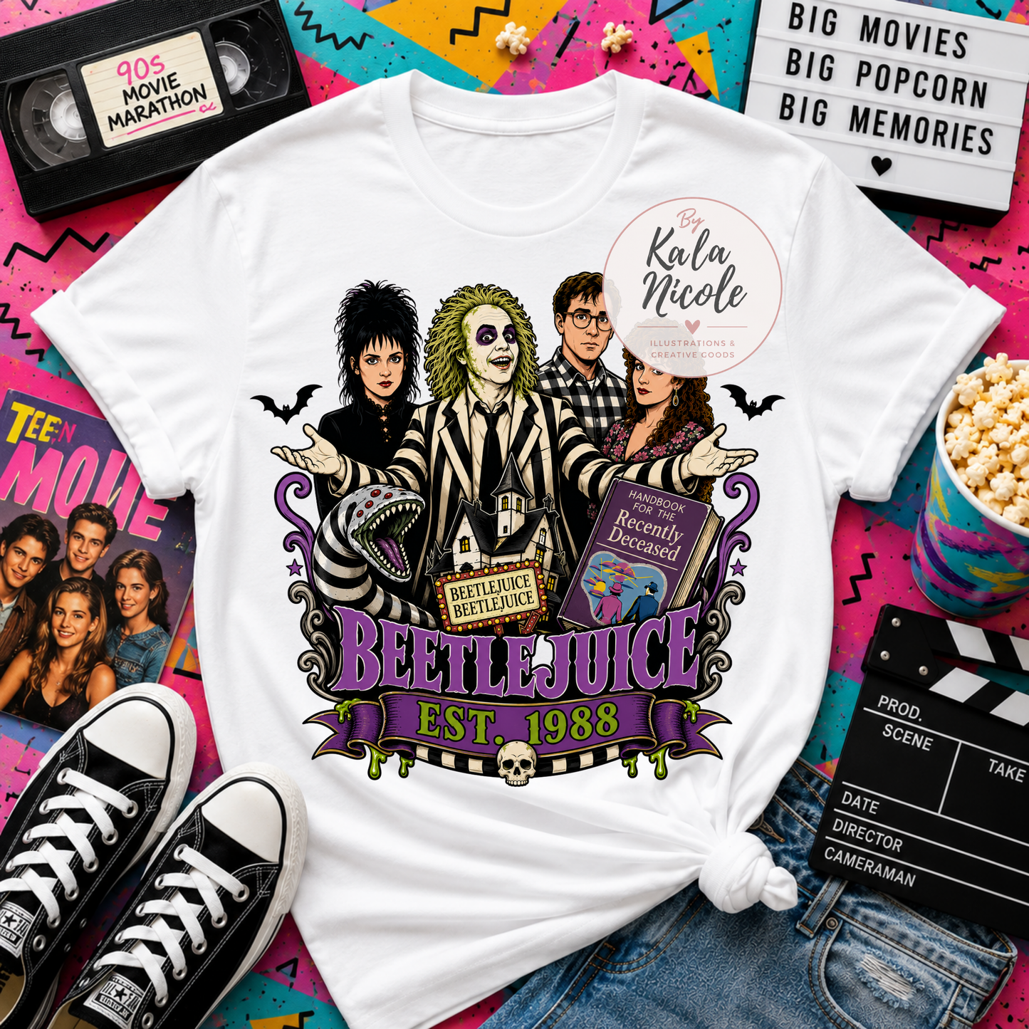 80s Movie Nostalgia PNG | Striped Suit Ghost