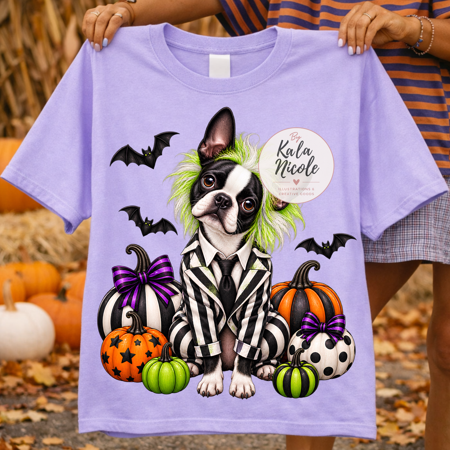 Boston Terrier Beetlejuice Halloween PNG